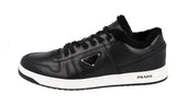 Prada Men's Black Leather Downtown Shearling Fur Schaf Fell Winter Sneaker 2EE364