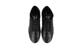 Prada Men's Black Leather Downtown Shearling Fur Schaf Fell Winter Sneaker 2EE364
