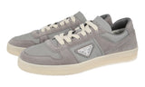 Prada Men's Grey Leather + Nylon Downtown Sneaker 2EE364