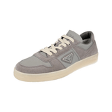 Prada Men's Grey Leather + Nylon Downtown Sneaker 2EE364