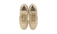 Prada Men's Beige Leather Downtown Shearling Sneaker 2EE364