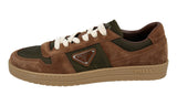 Prada Men's Brown Leather + Nylon Downtown Sneaker 2EE364