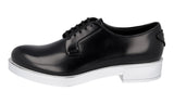 Prada Men's Black welt-sewn Leather Derby Business Shoes 2EE368