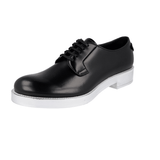 Prada Men's Black welt-sewn Leather Derby Business Shoes 2EE368