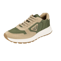 Prada Men's Beige Leather Prax01 Sneaker 2EE369