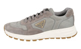 Prada Men's Grey Leather + Nylon Prax Triangolo Sneaker 2EE369