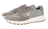 Prada Men's Grey Leather + Nylon Prax Triangolo Sneaker 2EE369