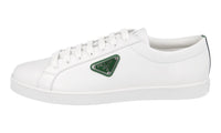 Prada Men's White Brushed Spazzolato Leather Downtown Sneaker 2EE376