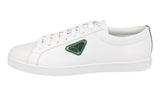 Prada Men's White Brushed Spazzolato Leather Downtown Sneaker 2EE376