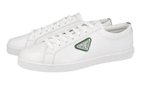 Prada Men's White Brushed Spazzolato Leather Downtown Sneaker 2EE376