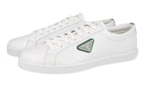 Prada Men's White Brushed Spazzolato Leather Downtown Sneaker 2EE376