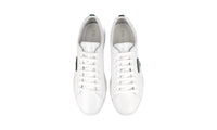 Prada Men's White Brushed Spazzolato Leather Downtown Sneaker 2EE376