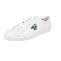 Prada Men's White Brushed Spazzolato Leather Downtown Sneaker 2EE376