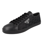Prada Men's Black Leather Downtown Symbole Sneaker 2EE376