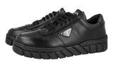 Prada Men's Black Leather Downtown Bold Sneaker 2EE378