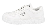 Prada Men's White Leather Downtown Bold Sneaker 2EE378