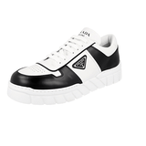 Prada Men's White Leather Downtown Bold Sneaker 2EE378