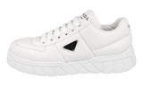 Prada Men's White Leather Downtown Bold Nappa Platform Sneaker 2EE386