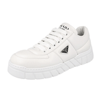 Prada Men's White Leather Downtown Bold Nappa Platform Sneaker 2EE386