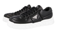 Prada Men's Black Leather Padded Nappa Platform Chunky Sneaker 2EE386