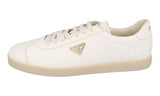 Prada Men's Beige Deerskin Leather Buckskin Lane Downtown Sneaker 2EE394