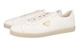 Prada Men's Beige Deerskin Leather Buckskin Lane Downtown Sneaker 2EE394