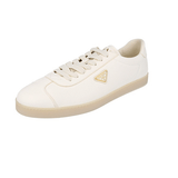 Prada Men's Beige Deerskin Leather Buckskin Lane Downtown Sneaker 2EE394