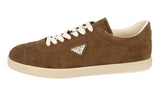 Prada Men's Brown Leather Lane Downtown Sneaker 2EE394