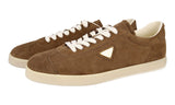 Prada Men's Brown Leather Lane Downtown Sneaker 2EE394