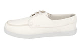 Prada Men's Off-white Deerskin Leather Buckskin Loafer Boat Shoes Sneaker 2EE397