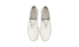 Prada Men's Off-white Deerskin Leather Buckskin Loafer Boat Shoes Sneaker 2EE397