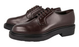 Prada Men's Brown Leather Derby Winter Sole Business Shoes 2EE404