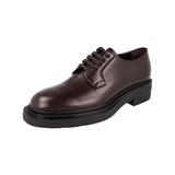 Prada Men's Brown Leather Derby Winter Sole Business Shoes 2EE404