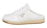Prada Men's White Leather Downtown Mules Sandals Shoes Slides Sneaker 2EE438