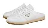 Prada Men's White Leather Downtown Mules Sandals Shoes Slides Sneaker 2EE438