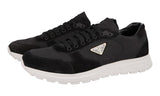 Prada Men's Black Leather + Nylon Prax Sneaker 2EE455