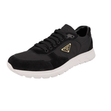 Prada Men's Black Leather + Nylon Prax Sneaker 2EE455