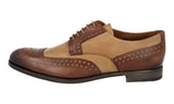 Prada Men's Brown welt-sewn Leather Derby Business Shoes 2EF020