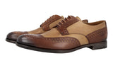 Prada Men's Brown welt-sewn Leather Derby Business Shoes 2EF020