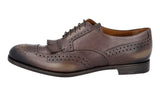 Prada Men's Brown Full Brogue Leather Brogue Business Shoes 2EF029