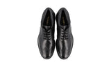 Prada Men's Black welt-sewn Leather Shearling Full Brogue Derby Business Shoes 2EF052