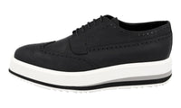 Prada Men's Black Full Brogue Leather Lace-up Shoes 2EG015