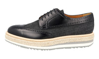 Prada Men's Black welt-sewn Leather Derby Business Shoes 2EG015