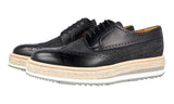 Prada Men's Black welt-sewn Leather Derby Business Shoes 2EG015