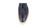 Prada Men's Blue Full Brogue Leather Derby Lace-up Shoes 2EG015