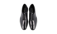 Prada Men's Black Brushed Spazzolato Leather Full Brogue Business Shoes 2EG015
