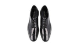 Prada Men's Black Brushed Spazzolato Leather Platform Full Brogue Business Shoes 2EG015