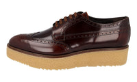 Prada Men's Brown Full Brogue Leather Derby Business Shoes 2EG015