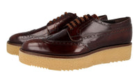 Prada Men's Brown Full Brogue Leather Derby Business Shoes 2EG015