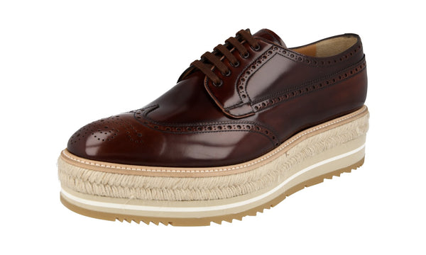 Prada Men's 2EG015 P39 F0005 B Brushed Spazzolato Leather Business Shoes